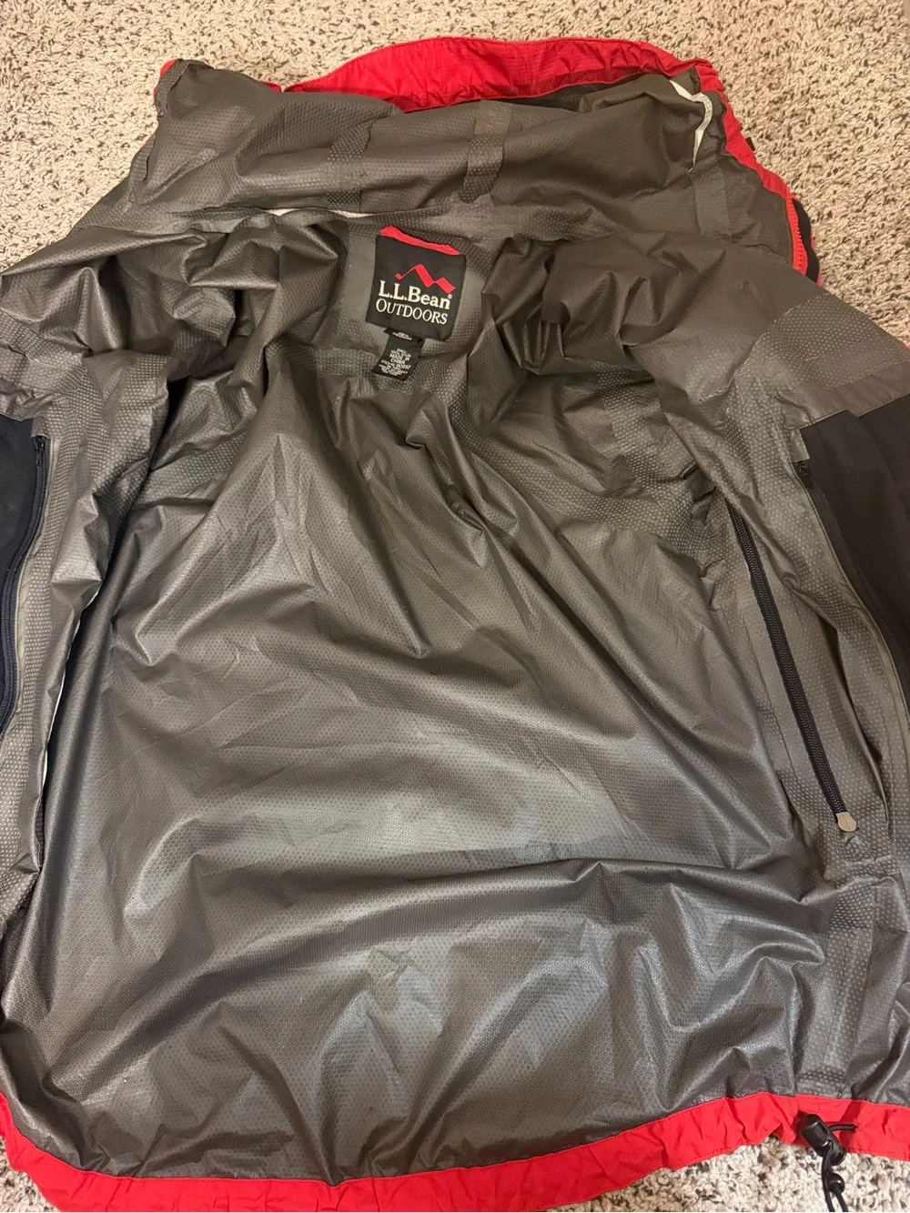 L.L. Bean Red and Black Outdoor GORETEX Jacket